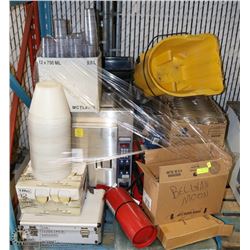 PALLET OF COMMERCIAL RESTAURANT ITEMS & SUPPLIES