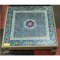 INDIA FLORAL MOSAIC FLOOR TABLE 24"X24"X7"H