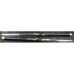 DUAL SWORDS IN DRAGON DESIGN SCABBARD
