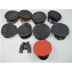 ASSORTED HATS & BINOCULARS