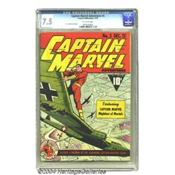 Captain Marvel Adventures #5 (Fawcett, 1941) CGC VF- 7.5 Off-white pages.