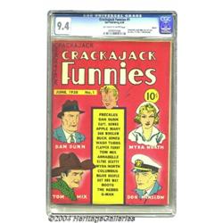 Crackajack Funnies #1 Denver pedigree (Dell, 1938) CGC NM 9.4 Off-white to white pages.
