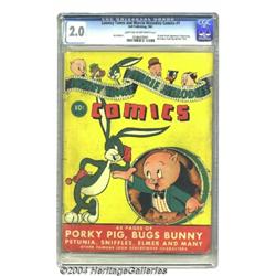 Looney Tunes and Merrie Melodies Comics #1 (Dell, 1941) CGC GD 2.0 Light tan to off-white pages.