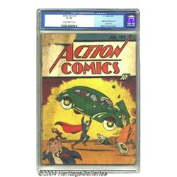 Action Comics #1 (DC, 1938) CGC GD+ 2.5 Cream to off-white pages.