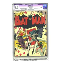 Batman #11 (DC, 1942) CGC Apparent VF 8.0 (Trimmed) Off-white pages.