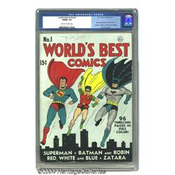 World's Best Comics #1 (DC, 1941) CGC FN/VF 7.0 Off-white to white pages.