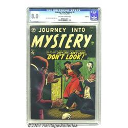 Journey into Mystery #2 Bethlehem pedigree (Atlas, 1954) CGC VF 8.0 Off-white to white pages.