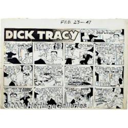 Chester Gould - Dick Tracy Sunday Comic Strip Original Art, dated 2-23-47 (Chicago Tribune, 1947).