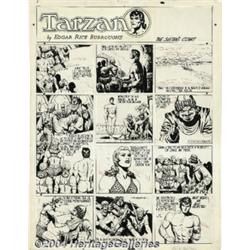 Burne Hogarth - Tarzan Sunday Original Art, dated 8-22-43 (United Features Syndicate, 1943).