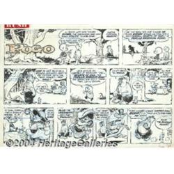 Walt Kelly - Pogo Sunday Comic Strip Original Art, dated 6-25-67 (Hall Syndicate, 1967).
