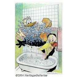 Carl Barks - Donald Duck Bubble Cover Sketch Original Art (Undated).