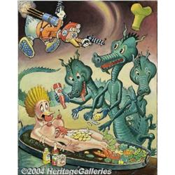 Carl Barks - "Duck Rogers" Painting and Sketches Original Art (1979).