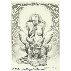 Frank Brunner - "Whiskers" Pin Up Original Art (1974).