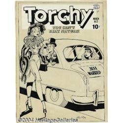 Gill Fox - Torchy #3 Cover Original Art (Quality, 1950).
