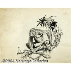 Frank Frazetta - "Tarzan at the Earth's Core" Illustration Original Art (Canaveral Press, 1962).