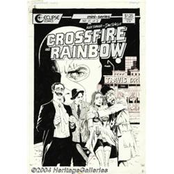 Paul Gulacy - Crossfire and Rainbow #2 Cover Original Art (Eclipse, 1986).