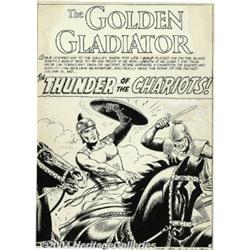 Russ Heath - The Brave and the Bold #1 Golden Gladiator Splash Page Original Art (DC, 1955).