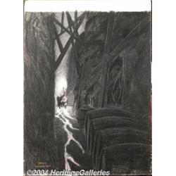 Bernie Wrightson - Cask of Amontillado Illustration Original Art (undated).