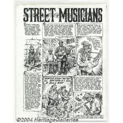 Robert Crumb - New Yorker Magazine Two Page Story "Street Musicians" Original Art (New Yorker, 1996)