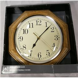 11.5" Wood Octagon Wall Clock