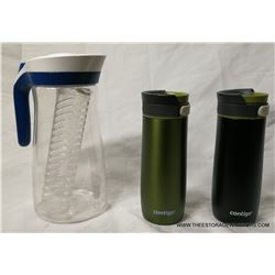 2 Contigo Travel Mugs & Pitcher