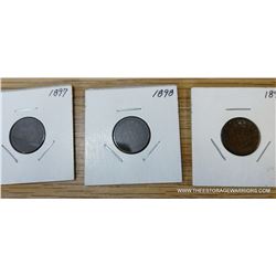 1897,1898,1899 U.S. 1 Cent Coins