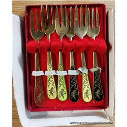 Vintage Brass Olive Forks