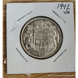 1942 King Goerge Canadian 50 Cent Piece