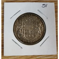 1951 King Goerge Canadian 50 Cent Piece