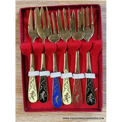 Vintage Brass Olive Forks