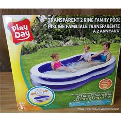 PlayDay Transparent 2 Ring Family Pool