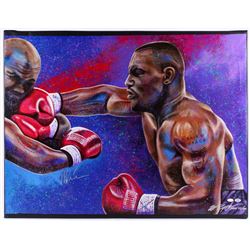 Mike Tyson Signed 35x43 Bill Lopa Hand-Embelished Giclee on Canvas "AROC #44/44" (JSA  PSA COA)