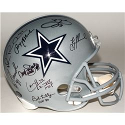 Dallas Cowboys Greats Signed Full-Size Helmet with (23) Signatures Including Roger Staubach, Troy Ai