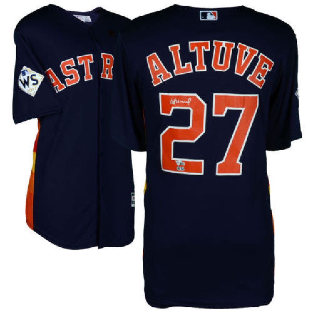 Jose 2017 Altuve Hologram World fanatics Series Astros Signed Jersey With Patch Jose 2017 Altuve Hologram World fanatics Series Astros Signed Jersey With Patch