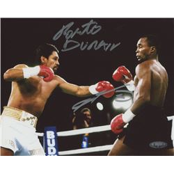 Sugar Ray Leonard  Roberto Duran Signed 8x10 Photo (TriStar Hologram)