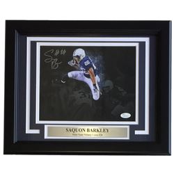 Saquon Barkley Signed Penn State Nittany Lions 11x14 Custom Framed Photo Display (JSA COA)
