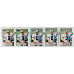 Lot of (5) 1989 Topps Traded #70T Troy Aikman RC