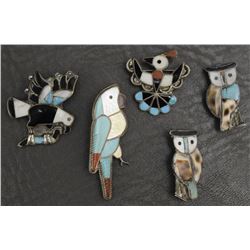 FIVE ZUNI PINS