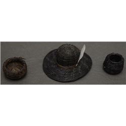 THREE MINIATURE PAPAGO BASKETS