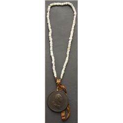 TRADE BEAD NECKLACE AND PEACE MEDAL