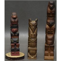 THREE NORTH WEST COAST TOTEMS