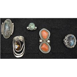 FIVE NAVAJO RINGS