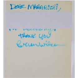 The Beach Boys Brian Wilson Letter To Maharishi