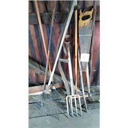 Spade, Fork, Rakes, Hoe, Broom