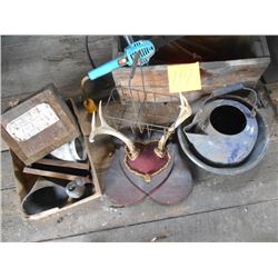 Tire Pump, Funnel, Deer Antlers, Etc.