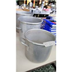 3 Aluminum Soup Kettles