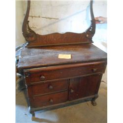 BUNDLE LOT: Antique Wash Stand, Vintage 2 Door Cabinet, 2 Antique Chairs