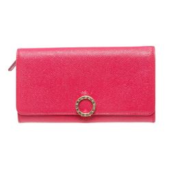 Bvlgari Hot Pink Leather Long Continental Wallet