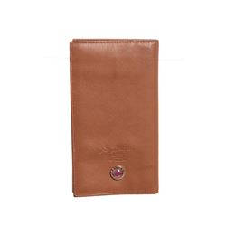 Bvlgari Brown Leather Checkbook Long Wallet