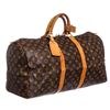 Image 2 : Louis Vuitton Monogram Canvas Leather Keepall 50 cm Duffle Bag Luggage